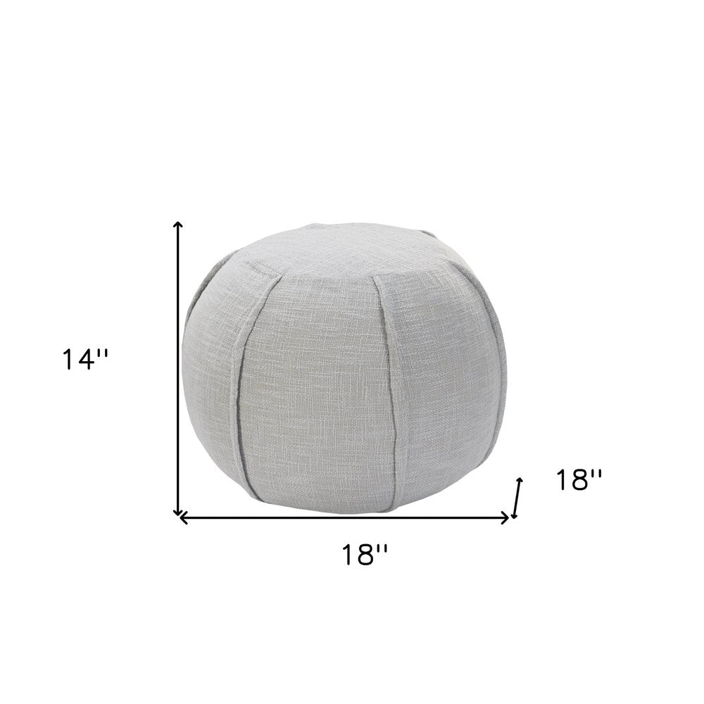 18" Gray Cotton Round Patchwork Pouf Ottoman