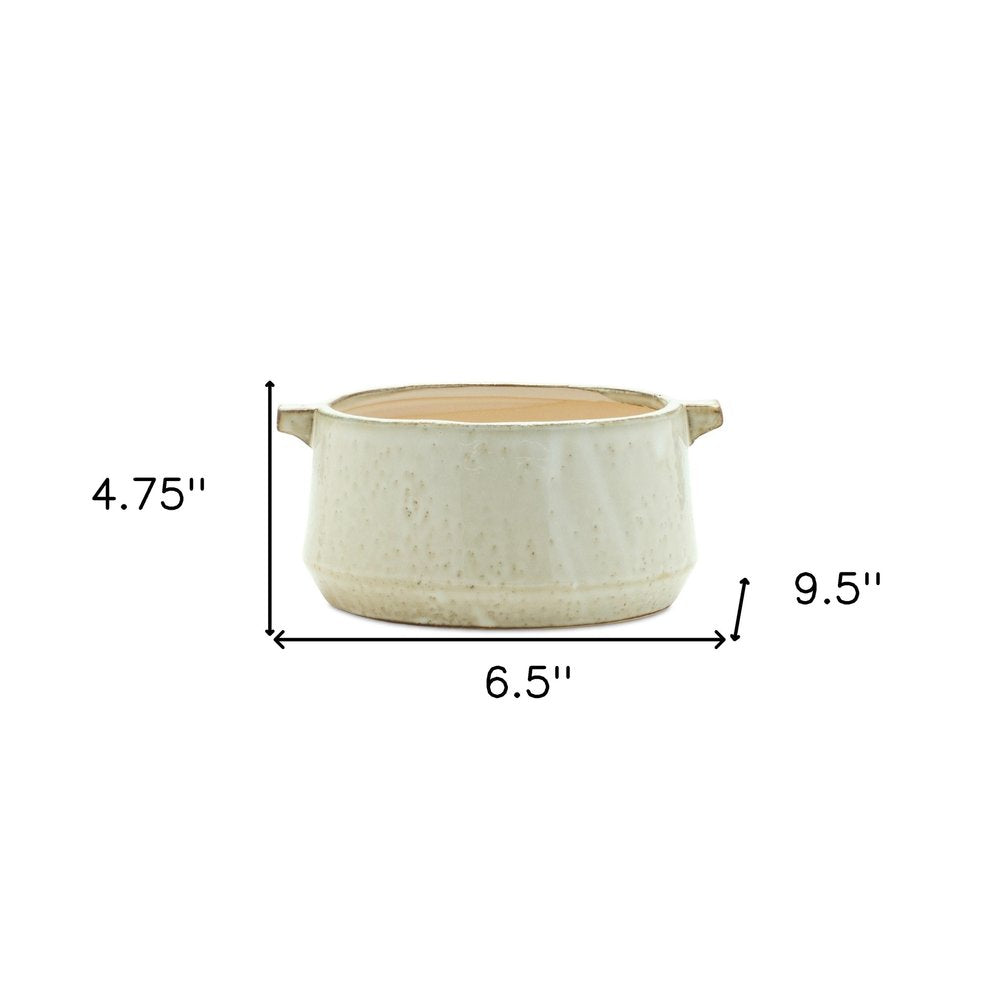 Beige Clay 6 Ounce Round Pot Planter