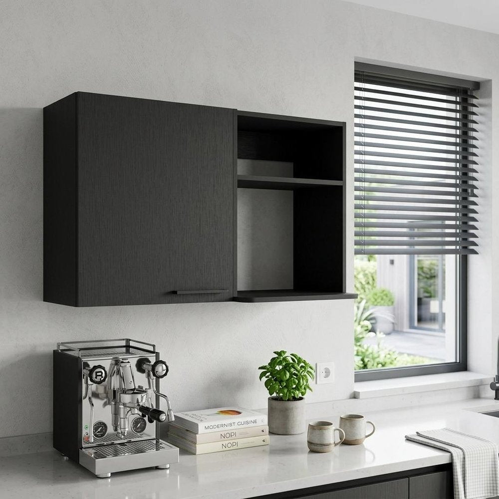 39" Black Accent Cabinet With Two Shelves