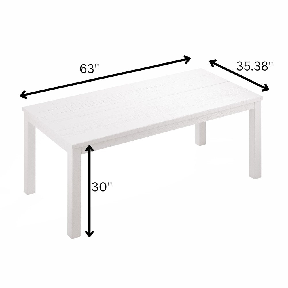 35" Gray Solid Wood Dining Table