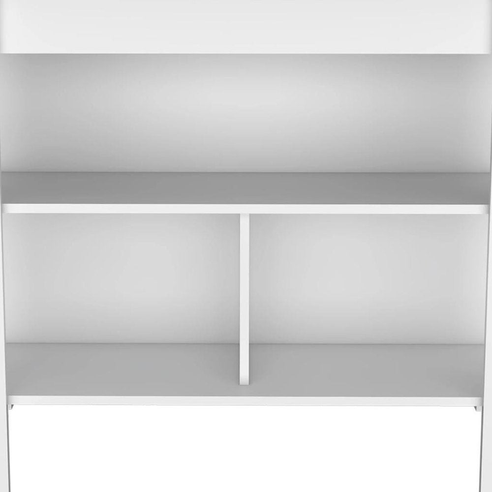 41" Dark Brown and White Wood Kitchen Island Set With Storage