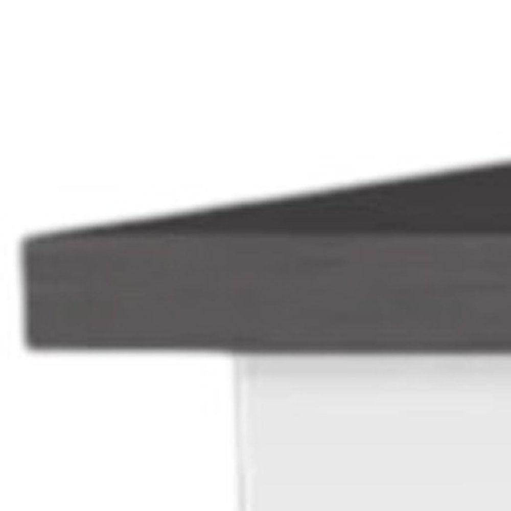 41" Dark Brown and White Wood Kitchen Island Set With Storage