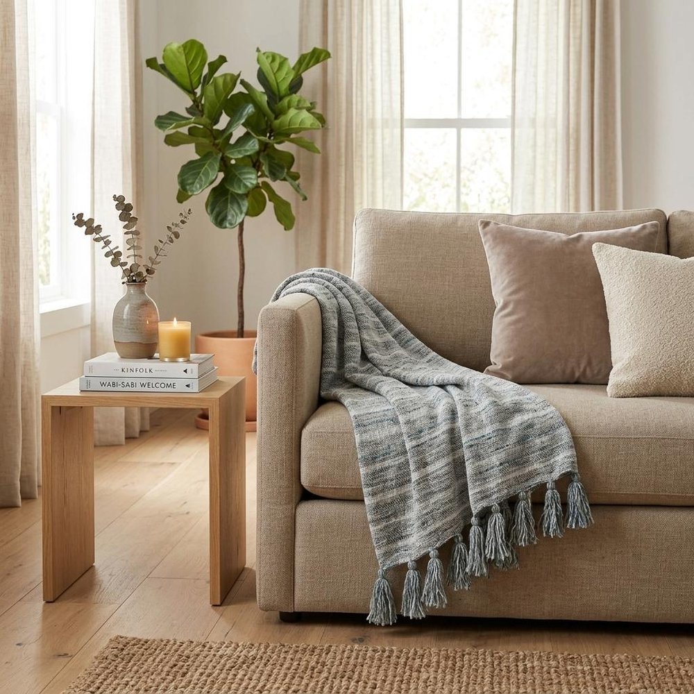 Blue and Black Woven 100% Poly Pet Throw Blanket