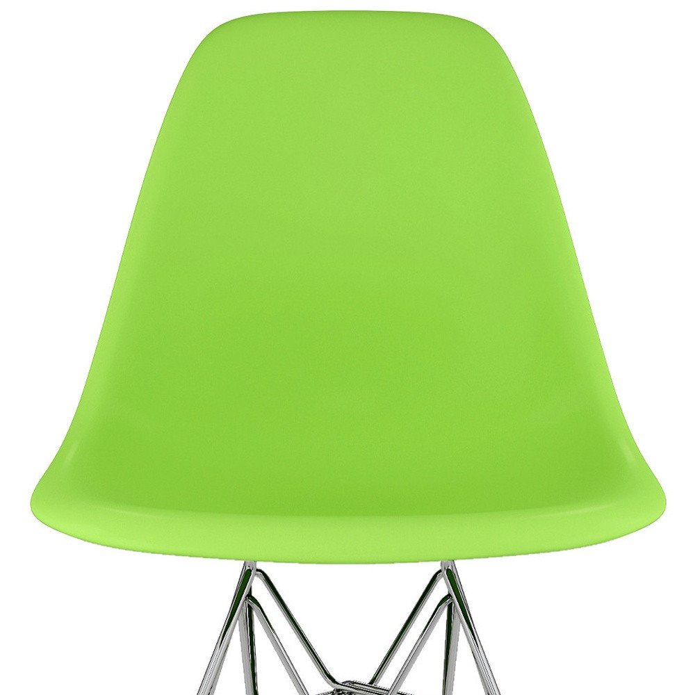 Green and Silver Steel Dining Side Chair