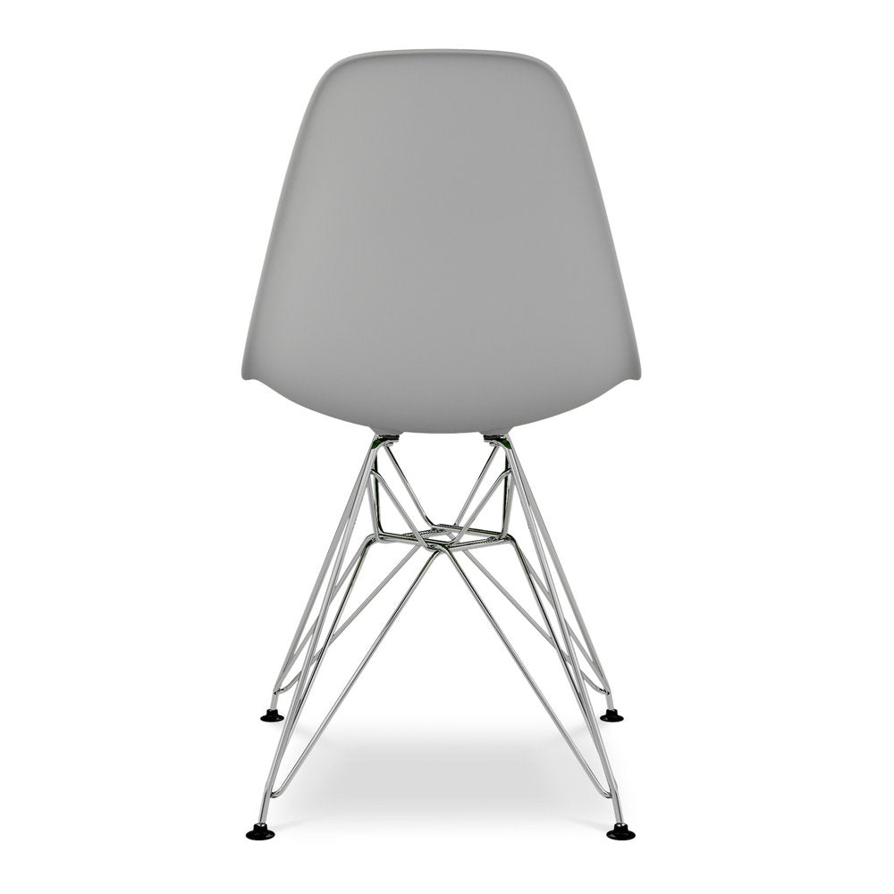 Gray and Silver Steel Dining Side Chair