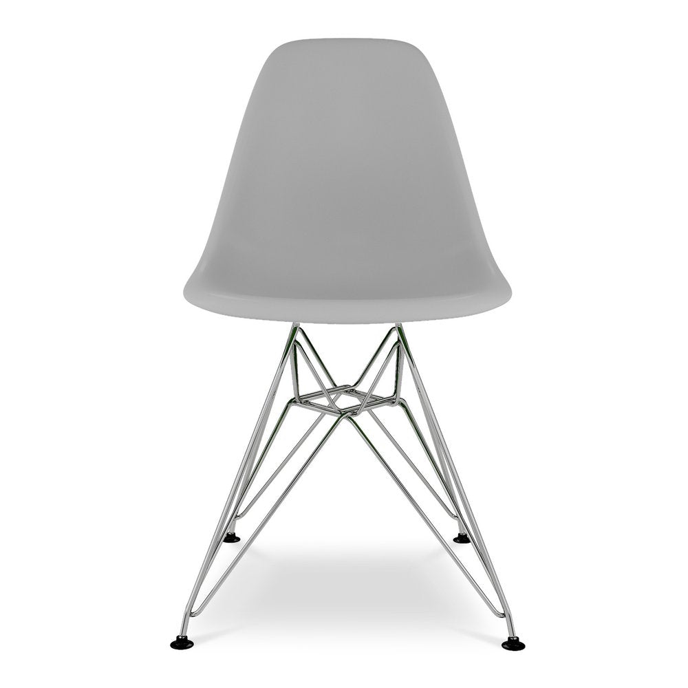 Gray and Silver Steel Dining Side Chair