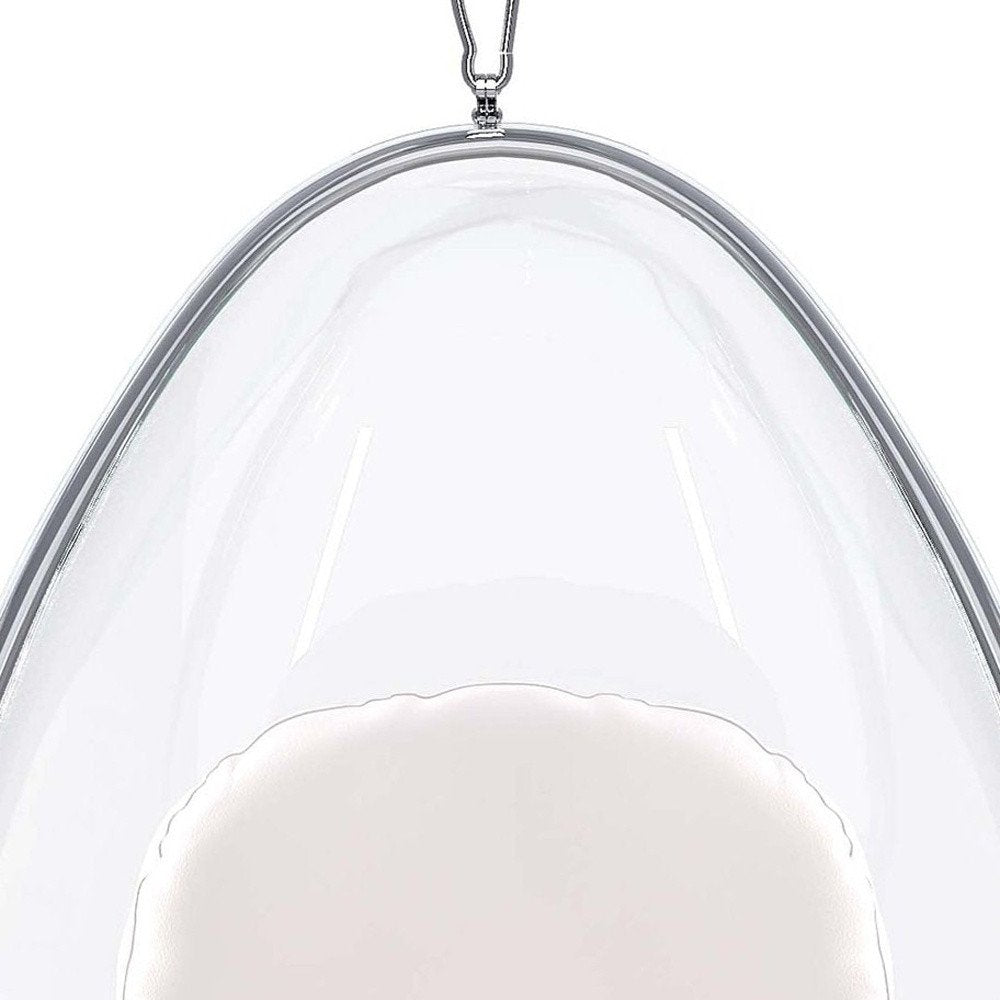 27" White Faux Leather Balloon Chair