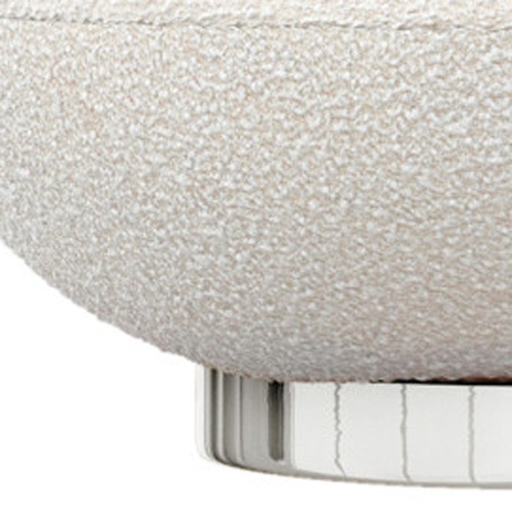 30" White and Silver Boucle Slipper Chair