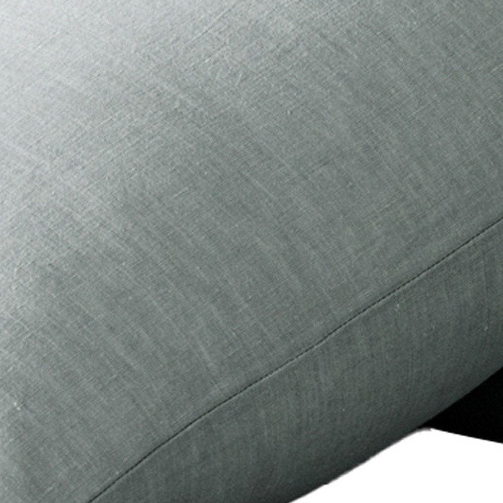 Set of Two Light Gray Linen King Pillowcases
