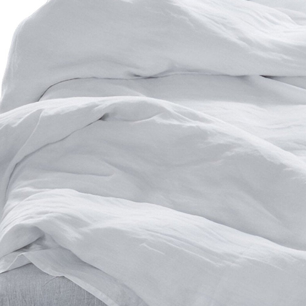 Four Piece Blue Linen Sheet Set