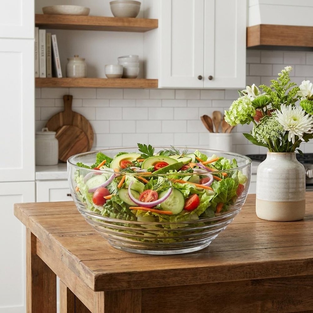10" Clear Acrylic Round Salad Bowl