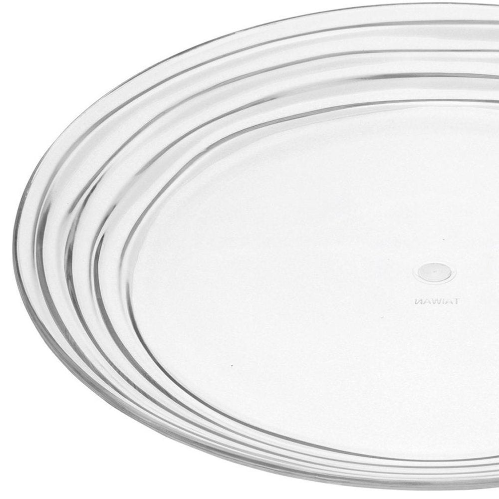 Clear Four Piece Round Swirl Acrylic Service For Four Salad Plate Set