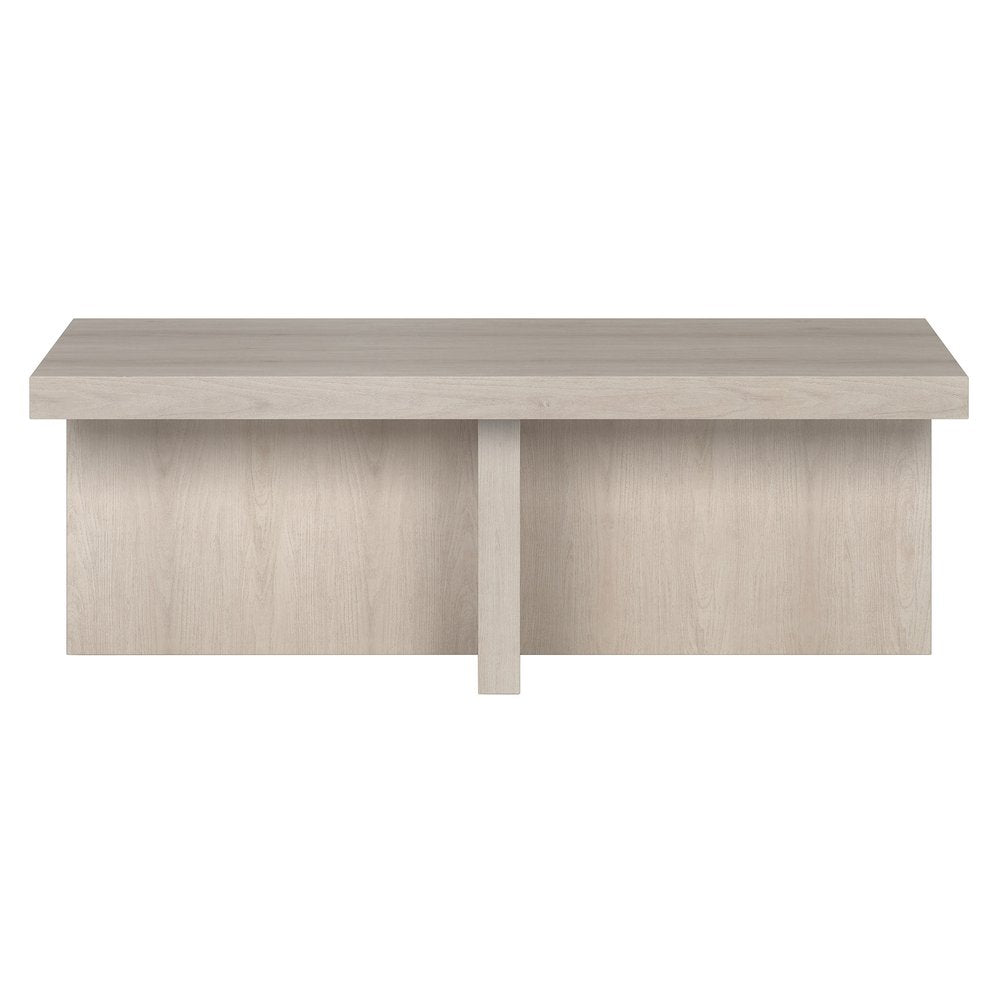 44" Alder White Wood Coffee Table