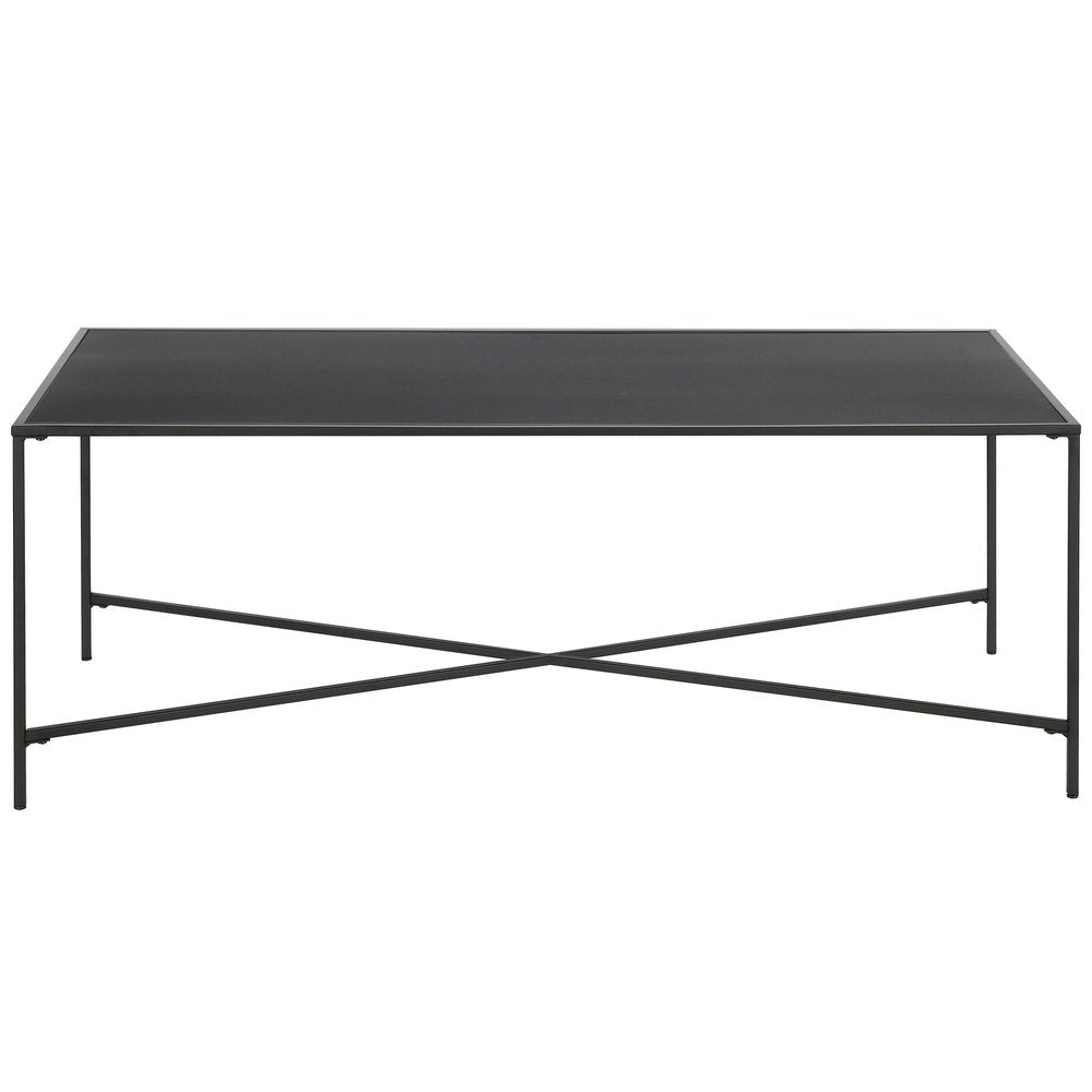 48" Black Steel Coffee Table