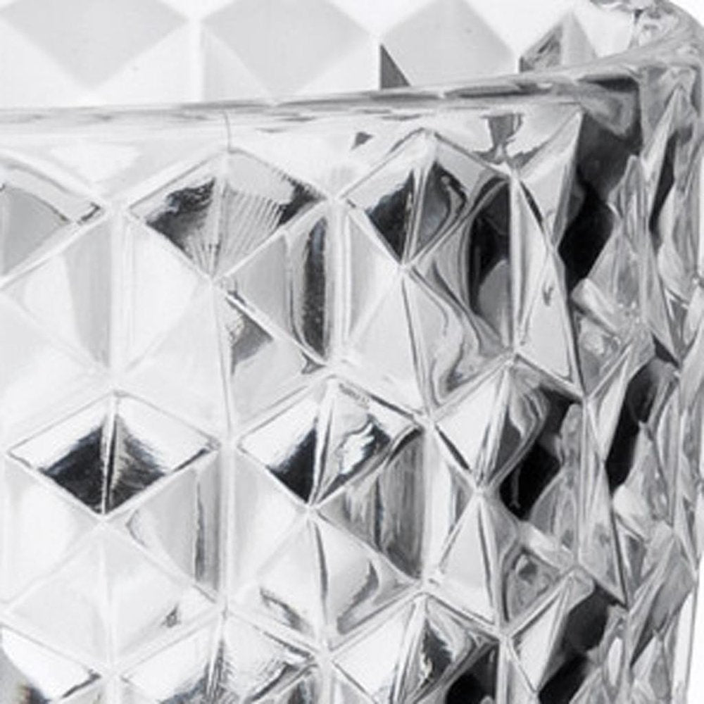 Set of Four Clear Diamond Acrylic Stemmed All Purpose Wine Glass