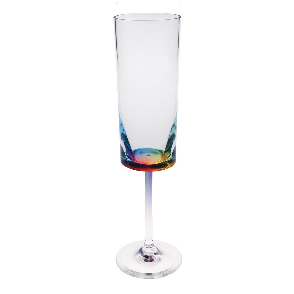 Set of Four Clear Acrylic Stemmed Flutes
