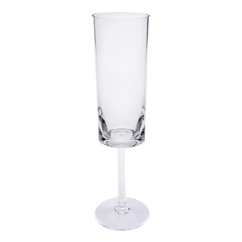 Set of Four Clear Acrylic Stemmed Flutes