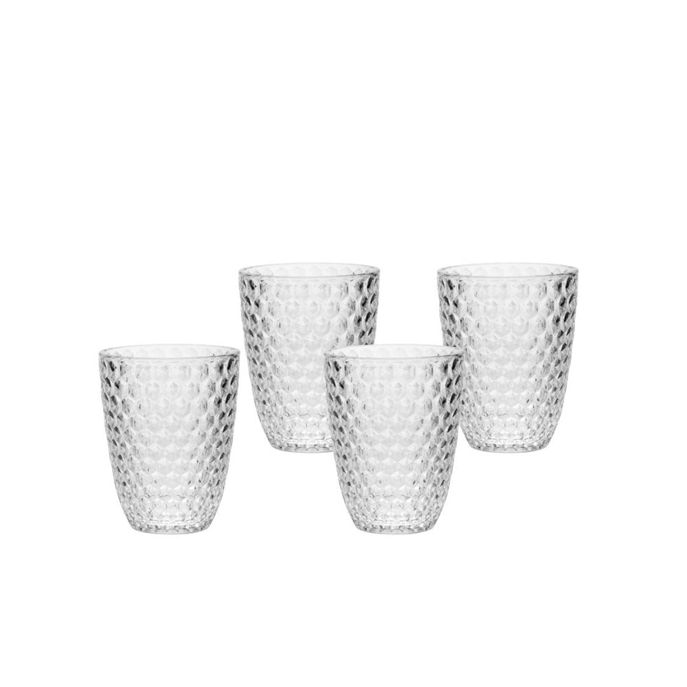 Set of Four Pink Diamond Acrylic Stemless Whiskey Glass