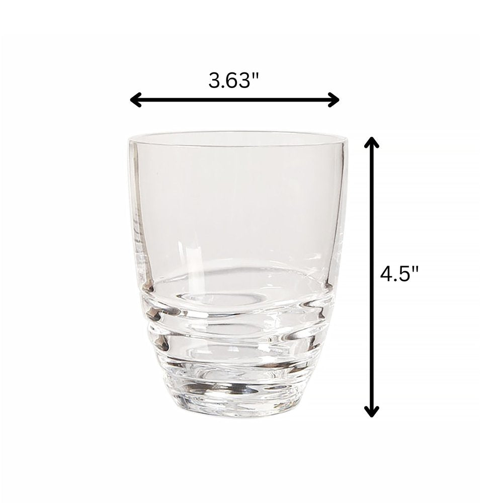 Set of Four Clear Acrylic Stemless Whiskey Glass