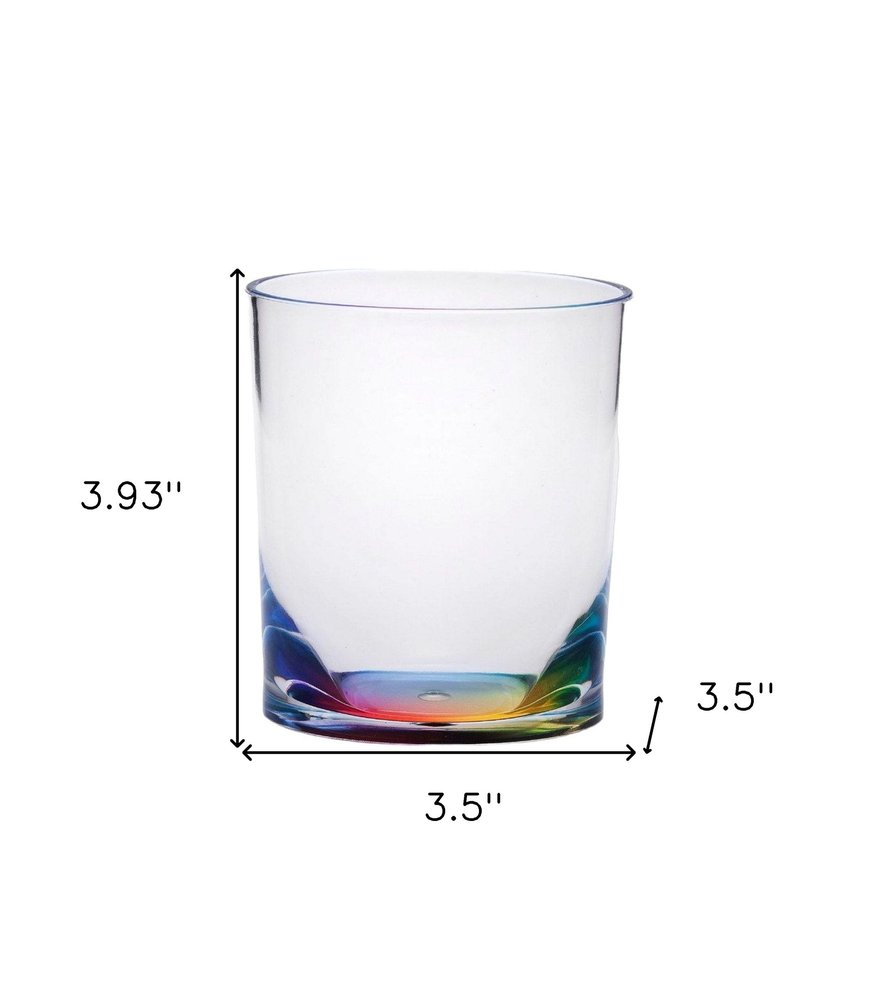 Set of Four Blue Acrylic Stemless Whiskey Glass