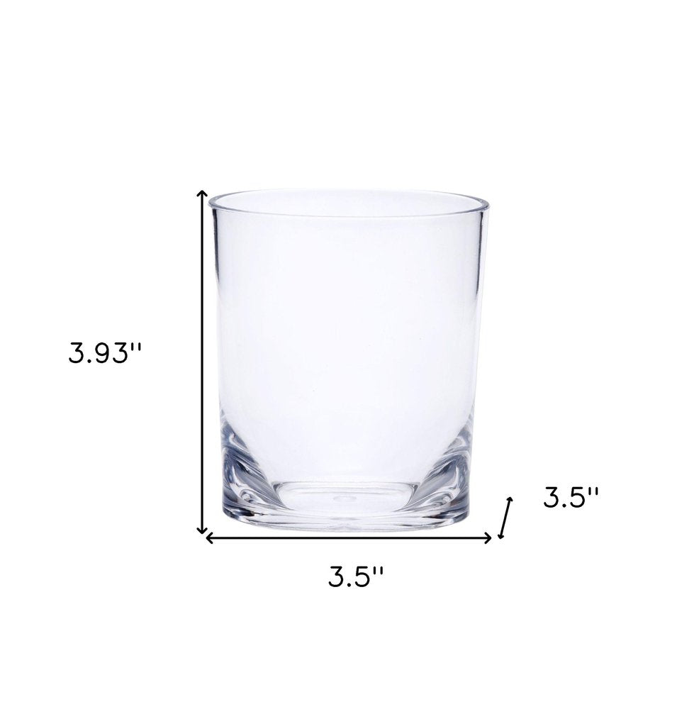 Set of Four Clear Tritan Plastic Stemless Whiskey Glass