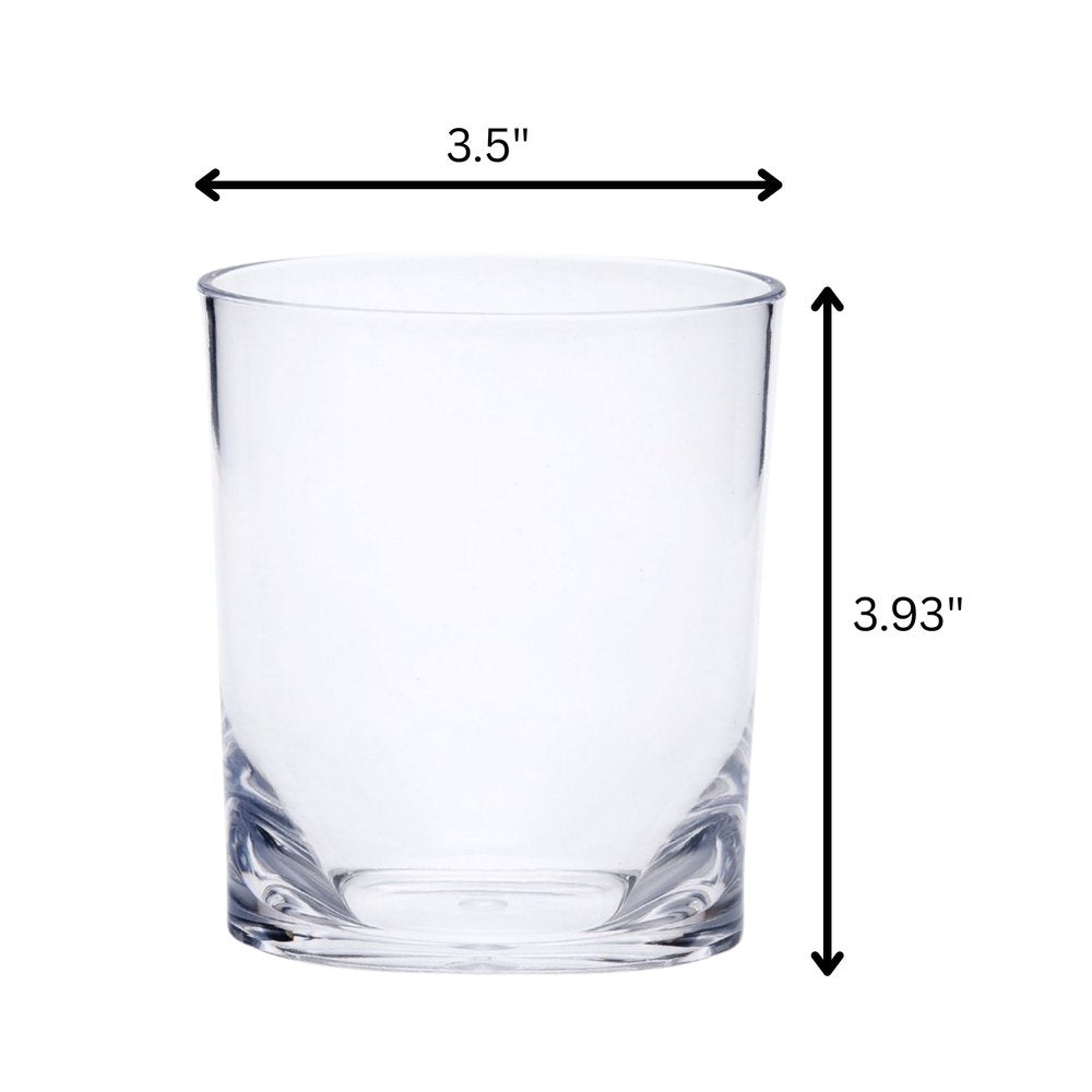 Set of Four Clear Tritan Plastic Stemless Whiskey Glass