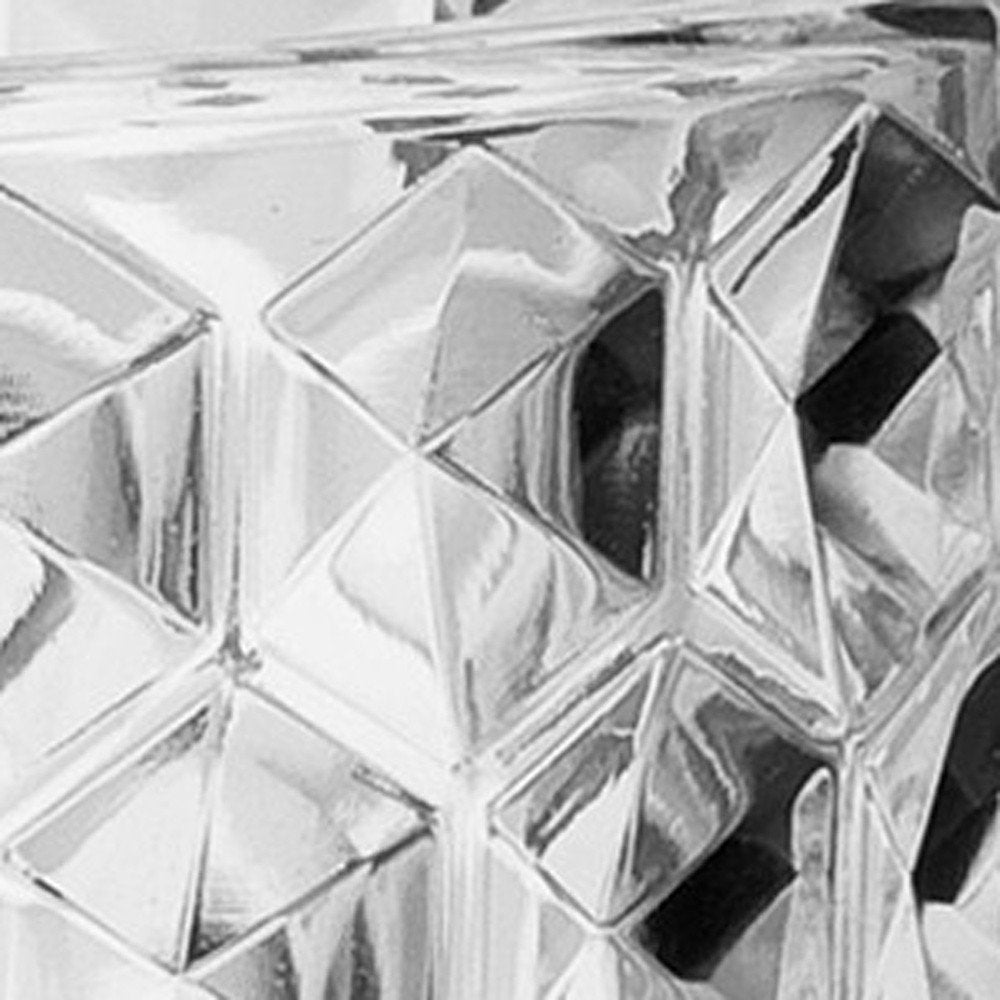 Set of Four Blue Geometric Acrylic Stemless Highball Glass