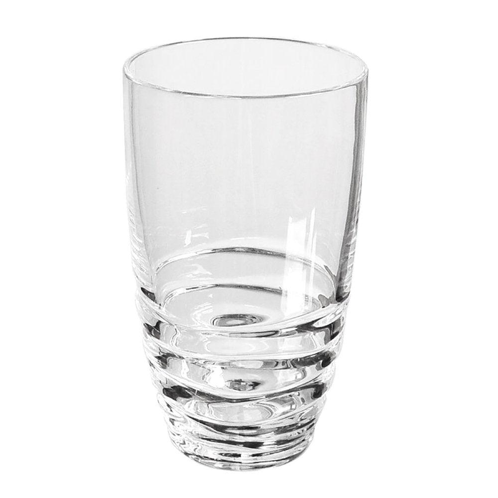 Set of Four Clear Swirl Acrylic Highball Glasses