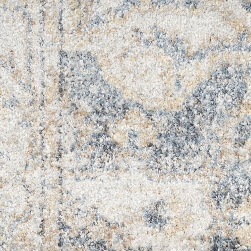 3' X 5' Gray Oriental Power Loom Washable Area Rug