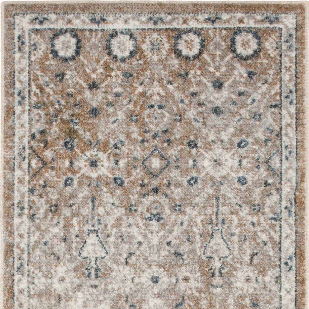 7' X 9' Gray Oriental Power Loom Washable Area Rug