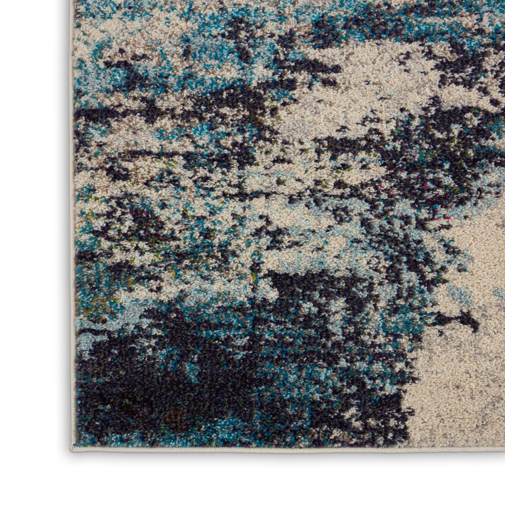 10' Ivory Abstract Power Loom Runner Rug