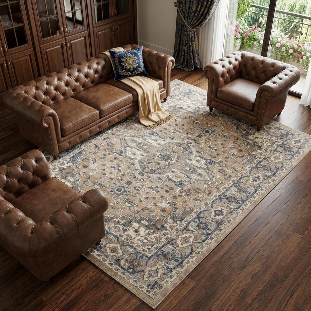 10' X 14' Ivory Floral Power Loom Area Rug