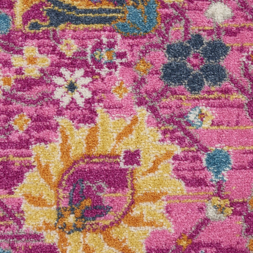 9' X 12' Pink Floral Power Loom Area Rug