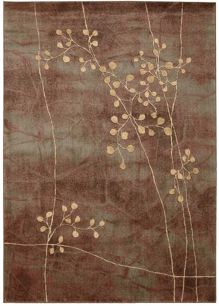 2' X 3' Brown Floral Power Loom Area Rug