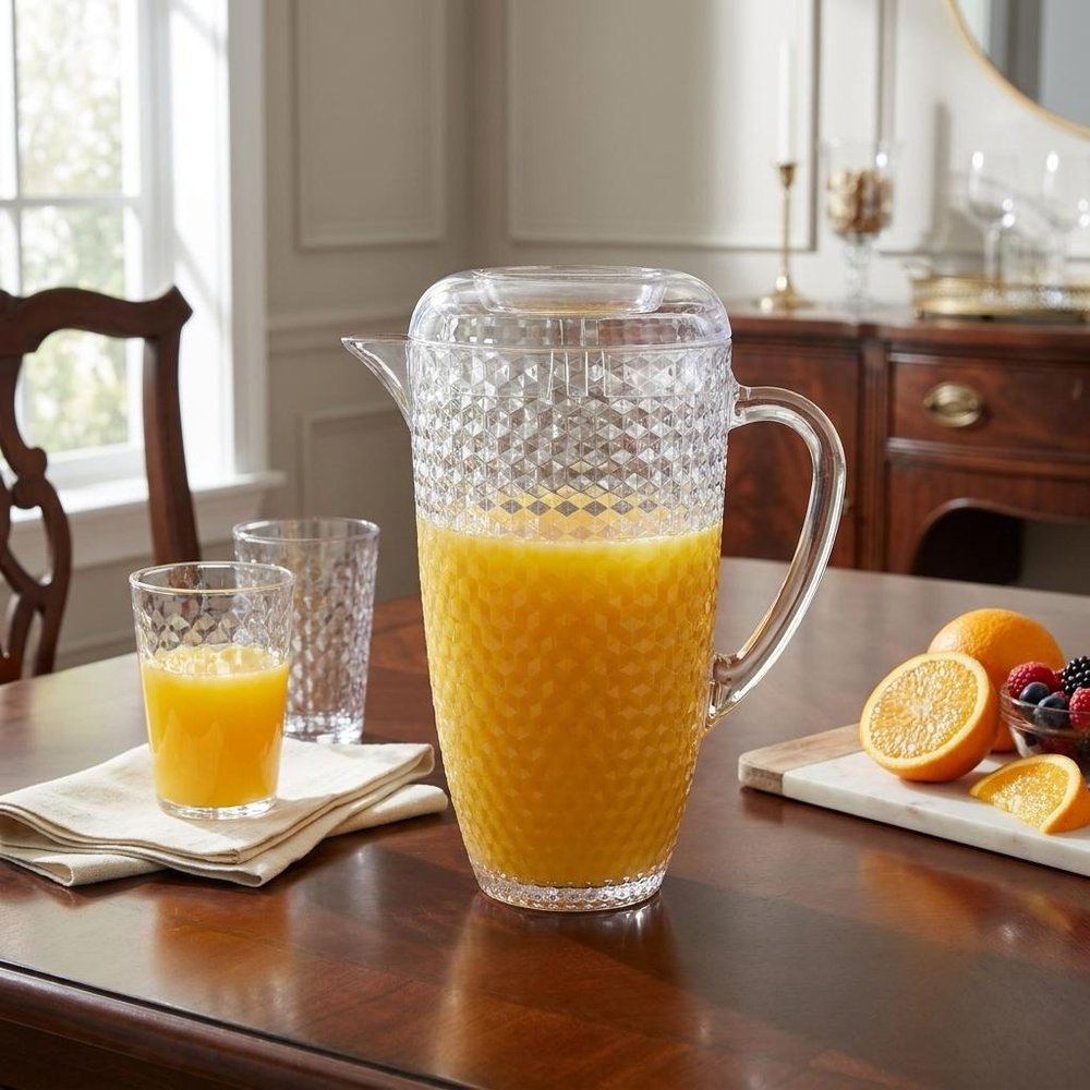 Clear Acrylic Convex Curve Shape Stemless Pitcher