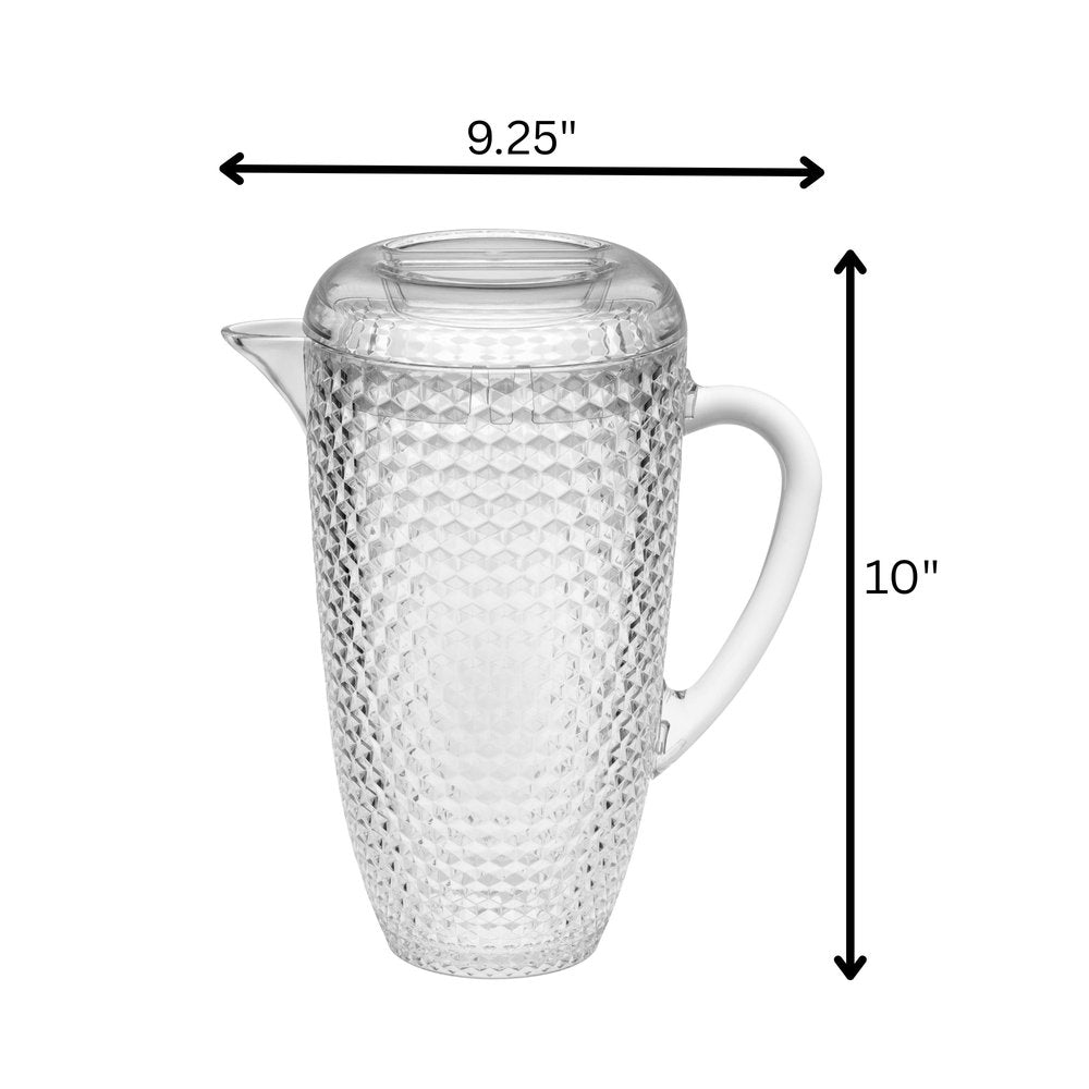 2.5 Quart Clear Diamond Acrylic Serving Pitcher