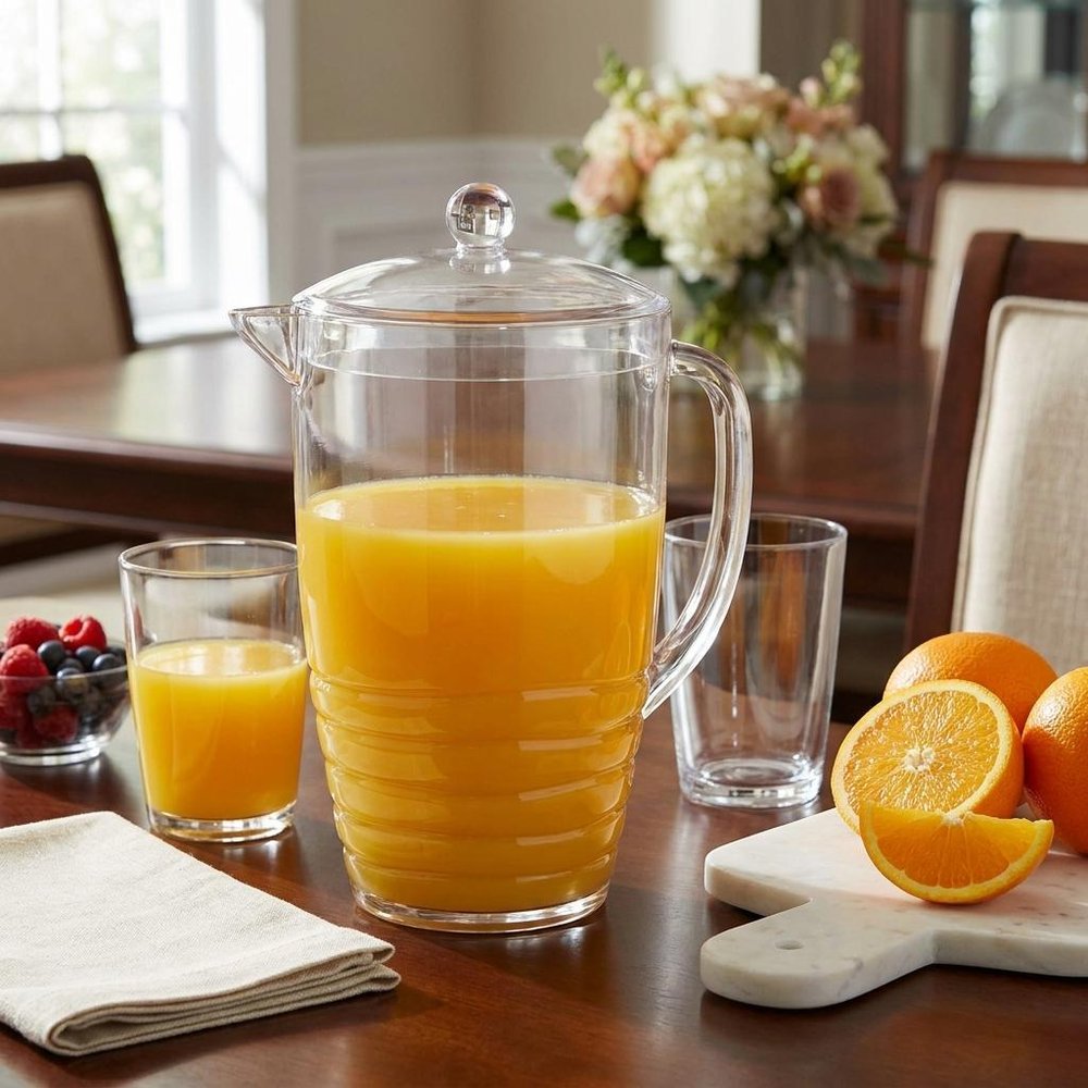 Clear Acrylic Convex Curve Shape Stemless Pitcher