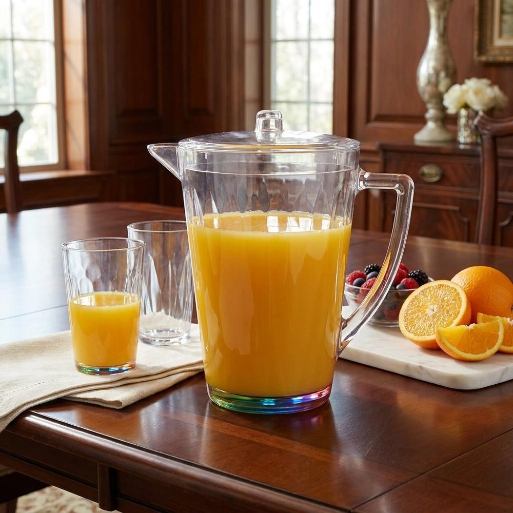 Clear Acrylic Convex Curve Shape Stemless Pitcher