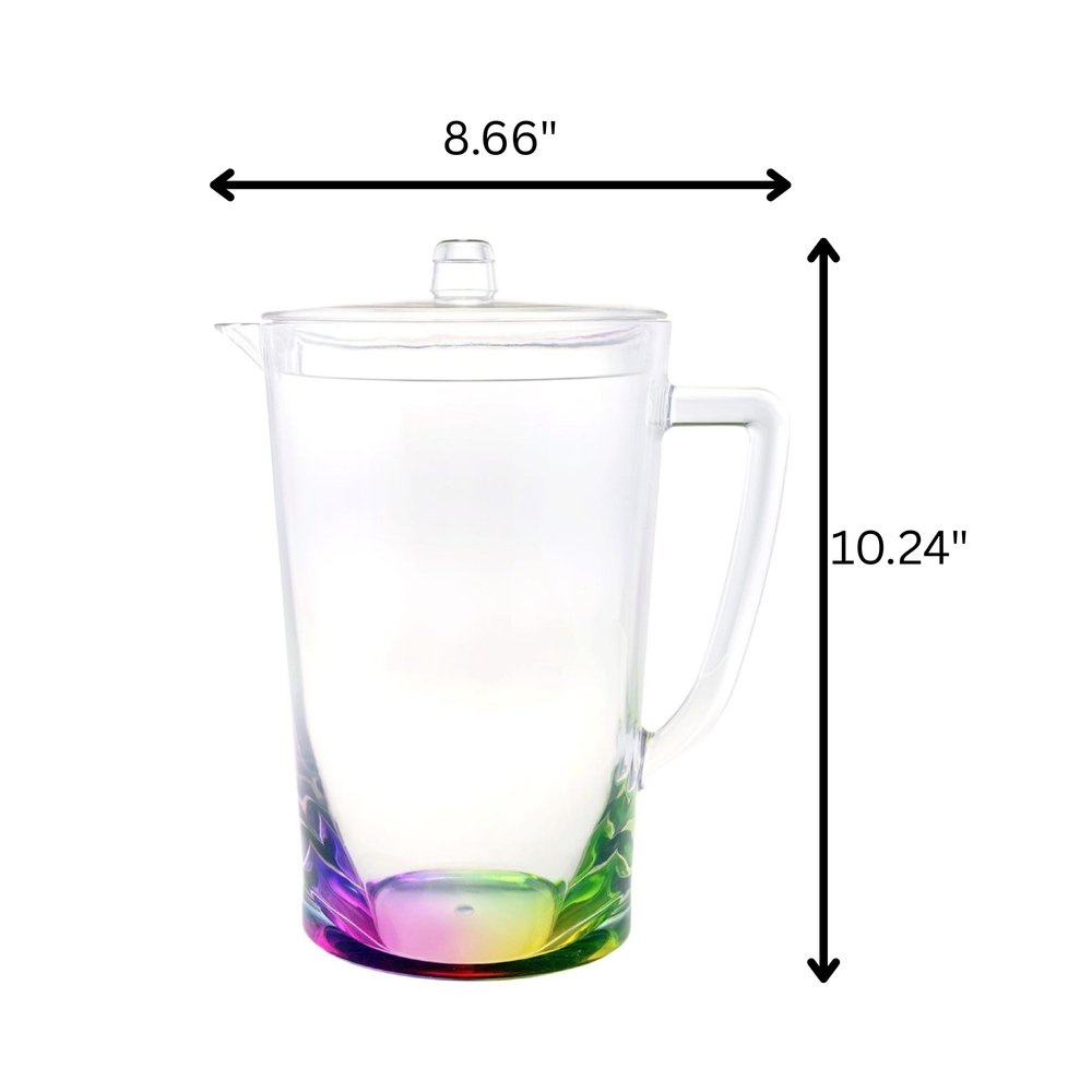 2.75 Quart Clear and Rainbow Acrylic Pitcher