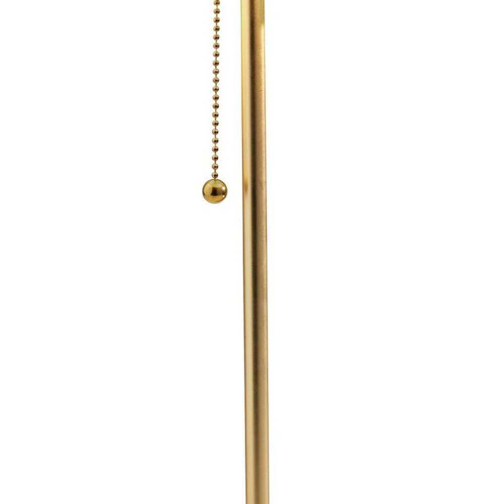 20" Black and Gold Metal Two Light Candlestick LED Table Lamp With Brass Cone Shade