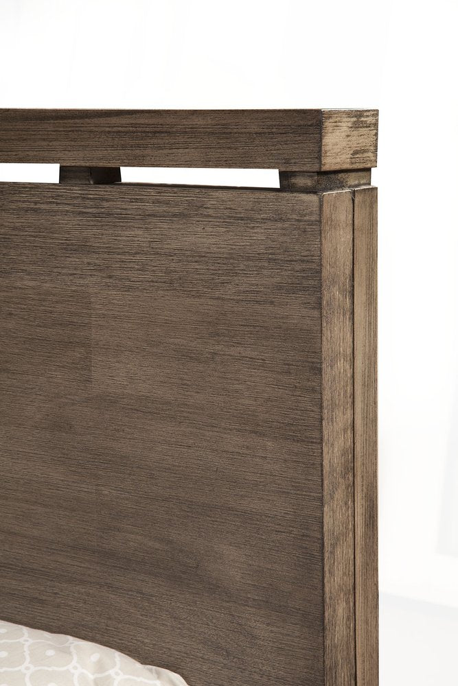 Gray Distressed Wood California King Bed Frame