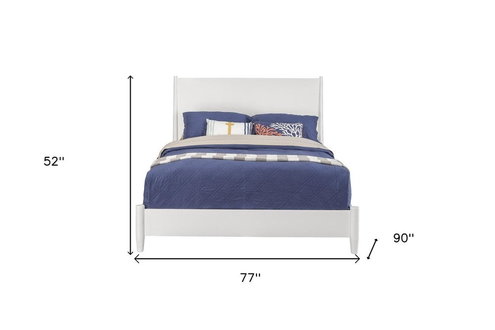 White Solid Wood California King Bed Frame