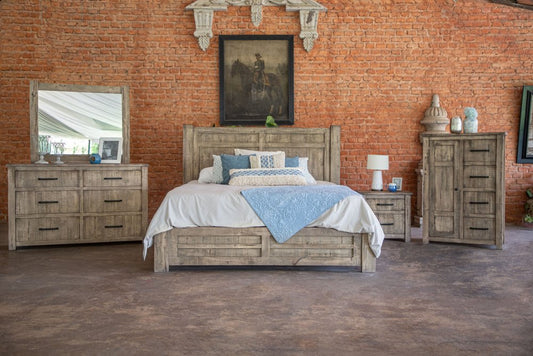 25" Brown Solid Wood Two Drawer Nightstand