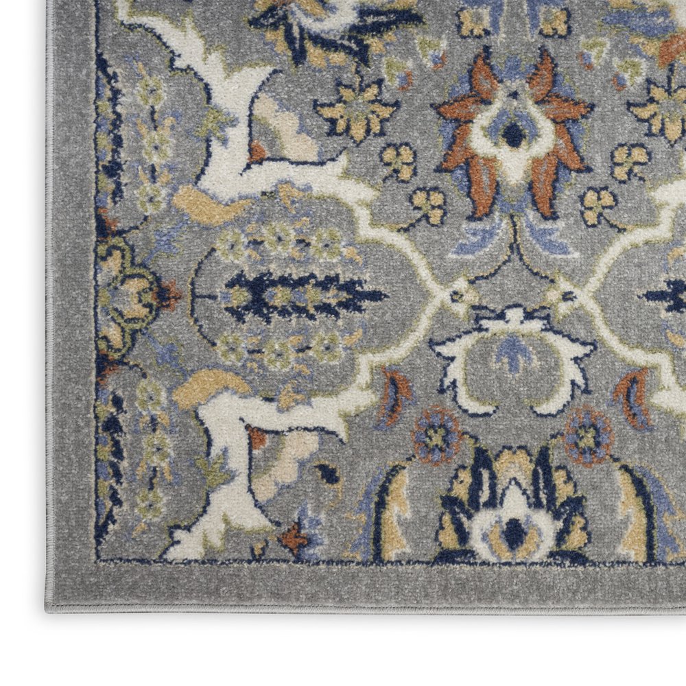 7' X 10' Green and Ivory Floral Power Loom Area Rug