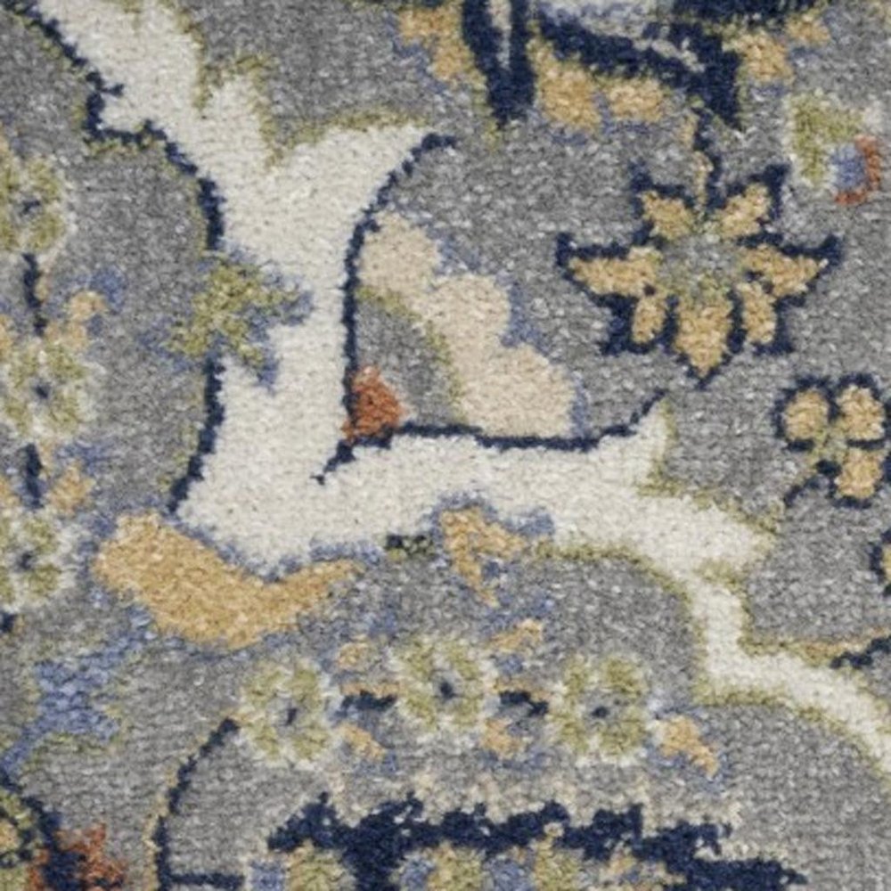 8' X 10' Green and Ivory Floral Power Loom Area Rug