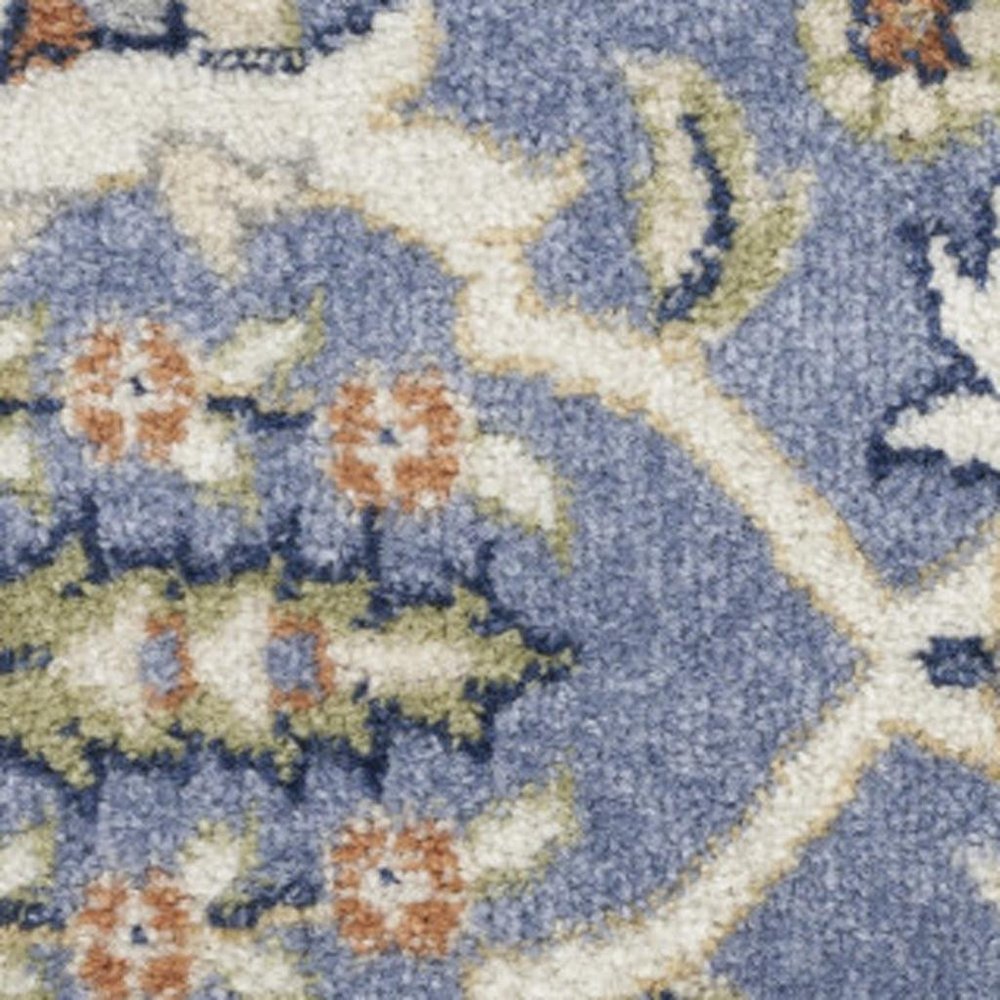 6' X 9' Green and Ivory Floral Power Loom Area Rug