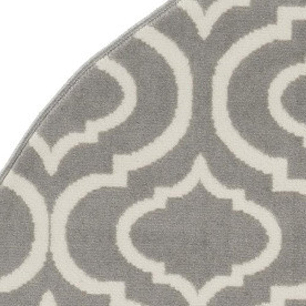 5' Gray Round Moroccan Power Loom Area Rug