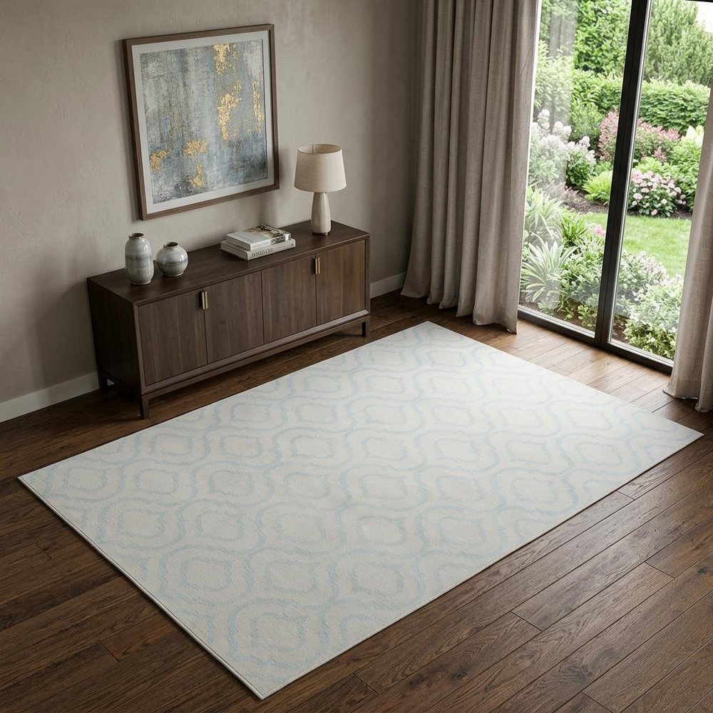 4' X 6' Gray Moroccan Power Loom Area Rug