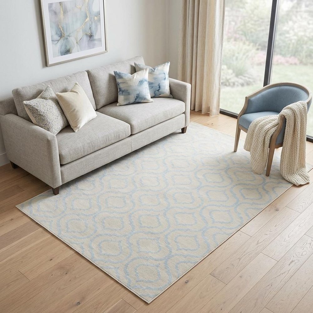 5' X 7' Ivory And Gray Moroccan Area Rug
