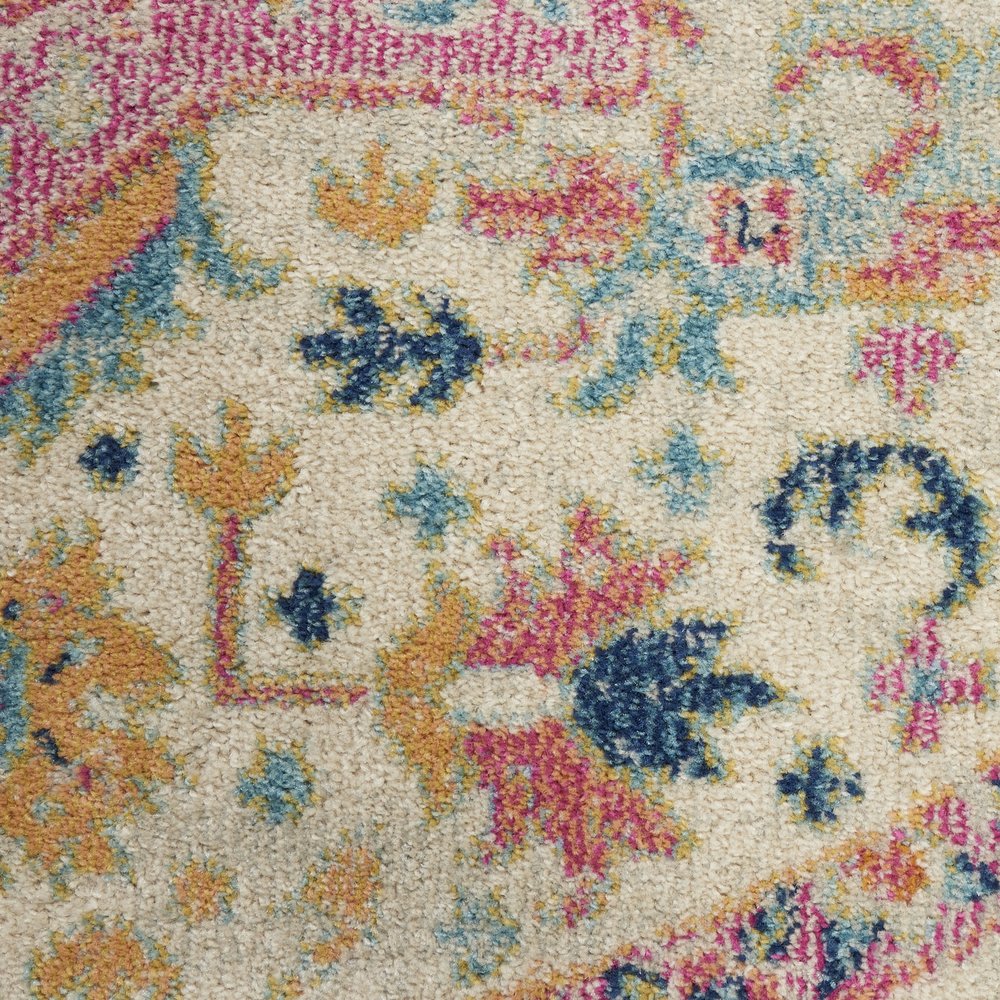 10' Pink and Ivory Oriental Power Loom Runner Rug